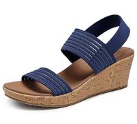 Skechers Beverlee-Sheer Luck, Zapatillas Mujer, Malla de Punto de ingeniería Azul Marino, 35 EU