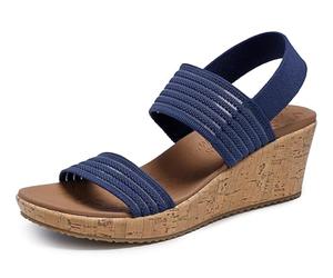Skechers Beverlee-Sheer Luck, Zapatillas Mujer, Malla de Punto de ingeniería Azul Marino, 35 EU