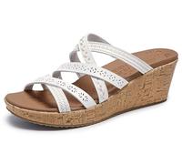 Skechers Women's Beverlee-Tiger Posse Sandal, White Duraleather, Numeric_5