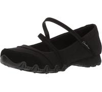 Skechers Bikers - Get-Up Mary Janes, Zapatos Mujer, Negro (BLK Black Mesh /Suede), 39.5 EU