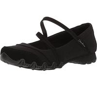 Skechers Bikers - Get-Up Mary Janes, Zapatos Mujer, Negro (BLK Black Mesh /Suede), 41 EU