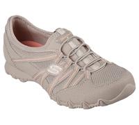 Skechers, Bikers Lite RELIVE Mujer, Malla Gris Pardo Duraleather Coral Trim, 35 EU