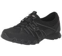 Skechers Bikers Lite Relive, Zapatos sin cordones Mujer, Black Mesh/ Duraleather/ Charcoal Trim, 37.5 EU
