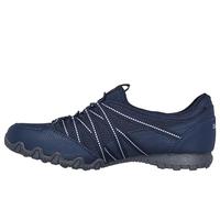 Skechers Bikers Lite Relive, Zapatos sin cordones Mujer, Navy Mesh/ Duraleather/ Light Blue Trim, 35.5 EU