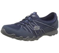 Skechers Bikers Lite Relive, Zapatos sin cordones Mujer, Navy Mesh/ Duraleather/ Light Blue Trim, 37 EU