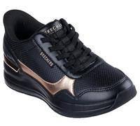 Skechers Billion - Tenis sin Cordones para Mujer de 2 Niveles Superiores, Negro/Negro, 38 EU