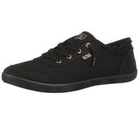Skechers Bobs B Cute Sneaker - Memory Foam, Flexible Outsole, Lightweight Vegan Shoes, Zapatillas Mujer, Black Canvas Trim, 36 EU Ancho