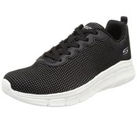 Skechers Bobs B Flex Visionary Essence, Zapatillas de Deporte Mujer, Tejido Negro Y Ribete Blanco, 43 EU
