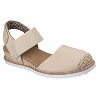 Skechers BOBS Desert Kiss Resort Roamer 39 EU Sandalias para mujer con punta cerrada con espuma viscoelástica, zapatos veganos de verano con correa para el talón, material exterior de lona, lavable