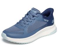 Skechers Bobs Squad 4 ZapatosMujer | Tenis informales, sin cordones, plantilla de espuma viscoelástica, almohadilla para el talón, suela flexible