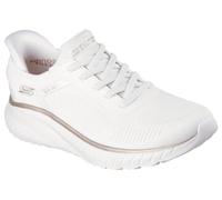 Skechers Bobs Squad Chaos Current Muse, Zapatillas Mujer, White/Gold Textile, 38.5 EU