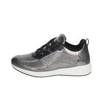 Skechers Bobs Squad Sparkle Life, Zapatillas Mujer, Plateado (Pewter Duraleather Chenille Line), 36 EU