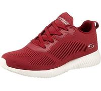 Skechers Bobs Squad Tough Talk, Zapatillas Mujer, Red Engineered Knit White Outsole, 36 EU
