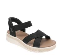 Skechers Bobs Sun Ray-Bright Take Hands Free Slip-ins, Sandalia Mujer, Negro Blanco, 38 EU