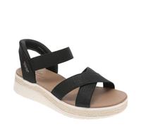 Skechers Bobs Sun Ray-Bright Take Hands Free Slip-ins, Sandalia Mujer, Negro Blanco, 40 EU