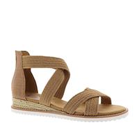 Skechers BOBS Women's Ankle Strap Sandal, Tan, 38 EU