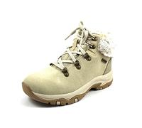 Skechers Botas con cordones resistentes al agua, color beige (natural), talla 36