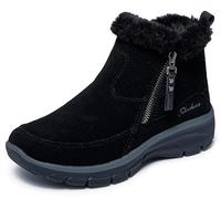Skechers Botines para mujer Easy Going Cool Zip, Piel negra., 35 EU