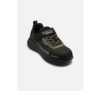 Skechers Bounder 2.0 Aqua Pace - Zapatillas Deportivas para niño, Color Negro y Verde Oliva, sintético/Textil/Ribete Plateado, Talla 2 UK Niño