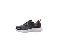 Skechers Bounder 2.0 Aqua PaceSneaker para niño, Tela sintética Negra y Gris Oscuro con Ribete Rojo, 11.5 UK Child