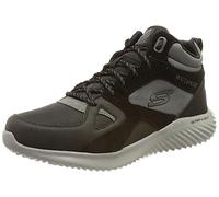 Skechers BOUNDER BLAST BACK, Zapatillas para Hombre, Black Leather/Charcoal Textile/Pu/Trim, 42.5 EU