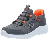 Skechers Boy's Bounder Brisk-Burst Sneaker, Gris/Naranja, 28 EU