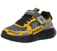 Skechers Boys, Zapatillas Niños, Charcoal Synthetic Textile Yellow Trim, 24 EU
