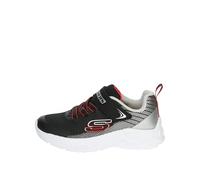 Skechers Boys, Zapatillas Unisex niños, Black Textile Synthetic Silver Red Trim, 29 EU