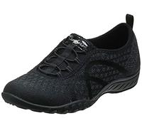 Skechers Breathe-Easy-Fortuneknit, Zapatillas, Negro (BLK Black Mesh/Charcoal Trim), 35.5 EU