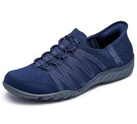 Skechers Slip-ins Relaxed Fit: Breathe-Easy - Roll-With-Me en Navy, talla 36.5, Vegan