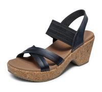 Skechers Brystol-Night Skies, Sandalias con cuña Mujer, Negro, 40 EU