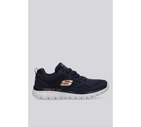 SKECHERS BURNS- AGOURA NAVY ORANGE SCARPE JOGGING DA UOMO memory foam ginnastica