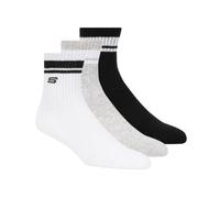 Skechers Calcetines Mujer Pack 6 Blanco Negro Talla M | Calcetines versátiles para mujer en paquete de 6 con ajuste cómodo para el día a día, el ocio y las zapatillas deportivas.
