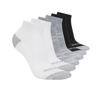 Skechers Calcetines para mujer, 6 unidades, transpirables, color blanco/gris claro jaspeado/negro, 9-11