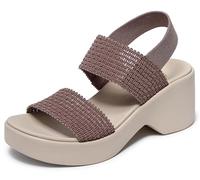 Skechers Cali Day Sandalia de cuña para mujer, Marrón, 38 EU