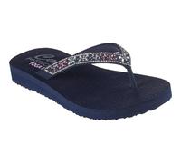 Skechers Cali, Sandalia Mujer,Azul Marino Mitobuck Multi Gem Rhiestone Trim, 39 EU