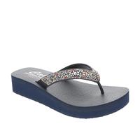 Skechers Cali, Sandalia Mujer, Azul Marino Mitobuck Multi Gem Stone Trim, 37 EU