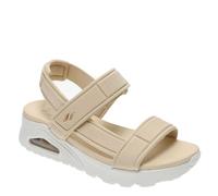 Skechers Cali, Sandalia Mujer,Duraleather Natural, 40 EU