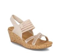 Skechers Cali Women's womens Beverlee - Fancy Sips Wedge Sandal, Natural, 7.5 US