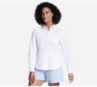 Skechers Catalina Seersucker Button Down en Blanca, talla Grande