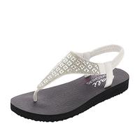 Skechers Chancletas Meditation-Sweet Rock para mujer, Blanco, 39 EU