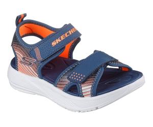 Skechers Chico Microspec-Splash Sandalia, Azul Marino/Naranja, 13.5 UK