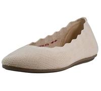 Skechers Cleo 2.0-Love Spell - Zapatos planos de punto festoneado con espuma viscoelástica transpirable para mujer, Natural, 41 EU