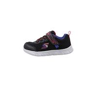 Skechers COMFY FLEX MINI TRAINER, Zapatilla de deporte para Niños, Black Textile & Synthetic/ Red & Blue Trim, 22 EU