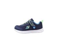 Skechers COMFY FLEX MINI TRAINER, Zapatilla de deporte para Niños, Navy Textile & Synthetic/ Blue & Lime Trim, 26 EU