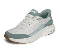 Skechers Mujer Contour Foam In Motion Slip-In ENTRENADOR, Off White Mesh/Sage Duraleather/Leather/Trim, 40 EU