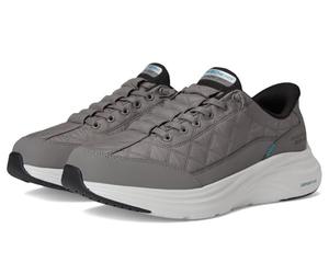Skechers Contour Foam Cozy Fit Hands Free Slip-in, Zapatillas Hombre, Gris Oscuro y Negro, 45 EU Ancho