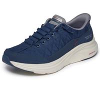 Skechers Contour Foam Cozy Fit - Zapatillas Deportivas sin Cordones para Hombres, Color Azul Marino/Gris, Talla 42,5