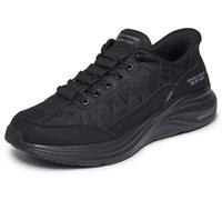 Skechers Contour Foam Cozy Fit - Zapatillas deportivas sin cordones para hombres, color negro/negro, talla 44,5