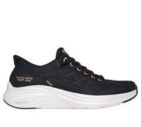 Skechers Contour Foam Golden Hour, Zapatillas Mujer, Black Mesh/Duraleather/Leather/Rose Gold Trim, 40 EU